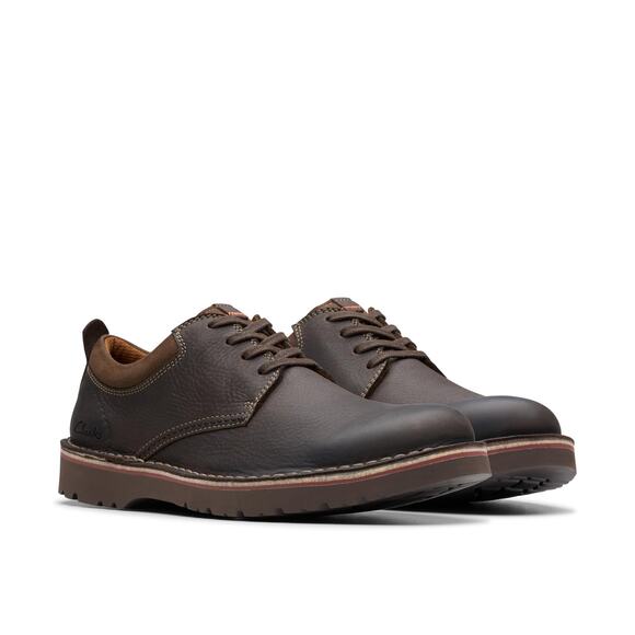 NWT Clarks Collection Men's Eastridge Low Oxford Dark Brown Leather 9.5 Medium